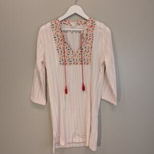 J. by J.Crew Tunic Coverup Mixed Print Pink Cherry Swim Beach Lounge - Size S